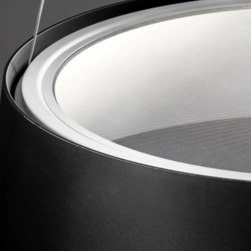 Lampadari Moderni-Stilnovo Lampadario moderno nero oxygen led 50w 3000k dimmerabile biemissione