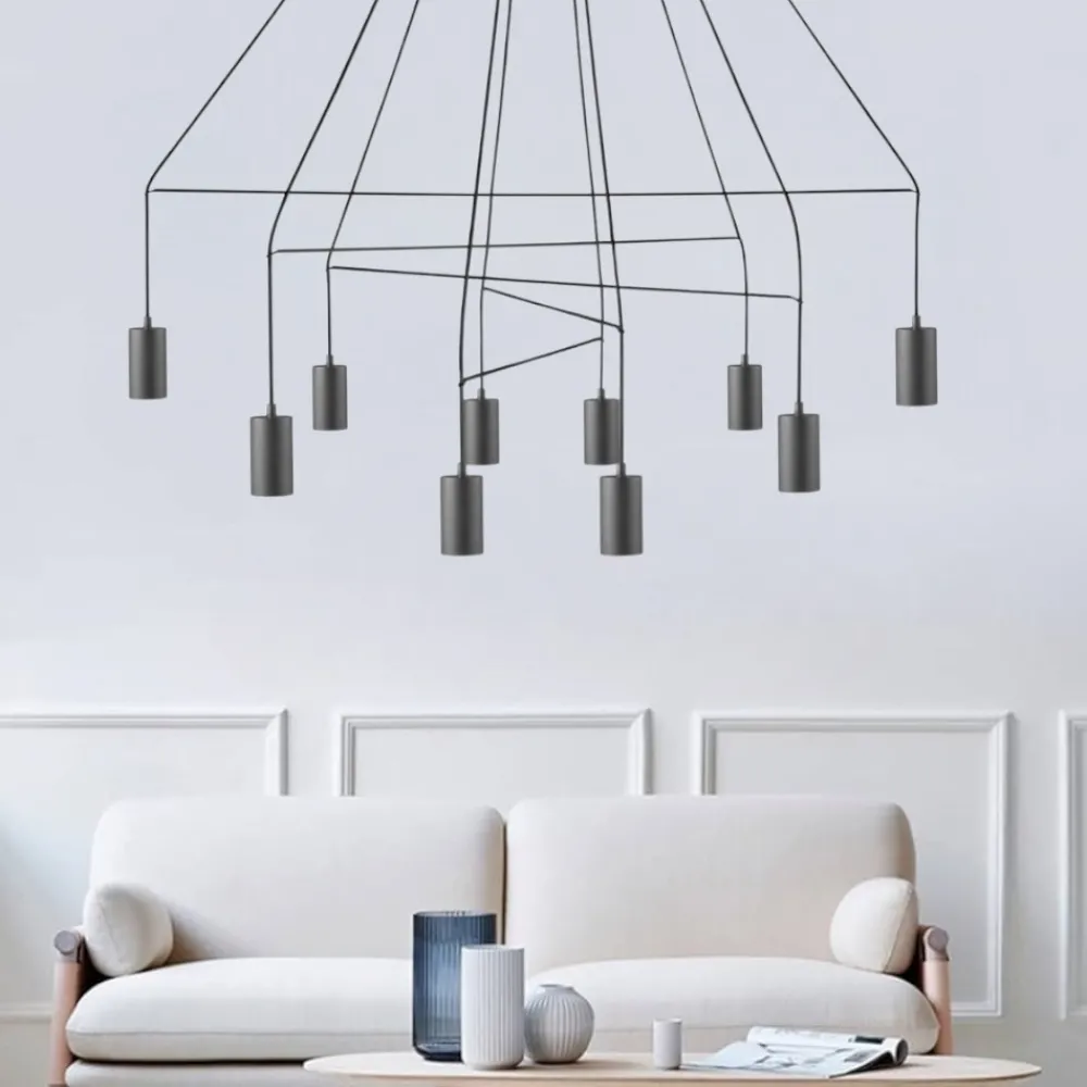 Lampadari Moderni-Selezionato da Mazzolaluce Lampadario moderno nero per salotto design particolare