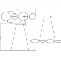 Lampadari Moderni-Selezionato da Mazzolaluce Lampadario moderno nero per soggiorno led 37w 3000k dimmerabile