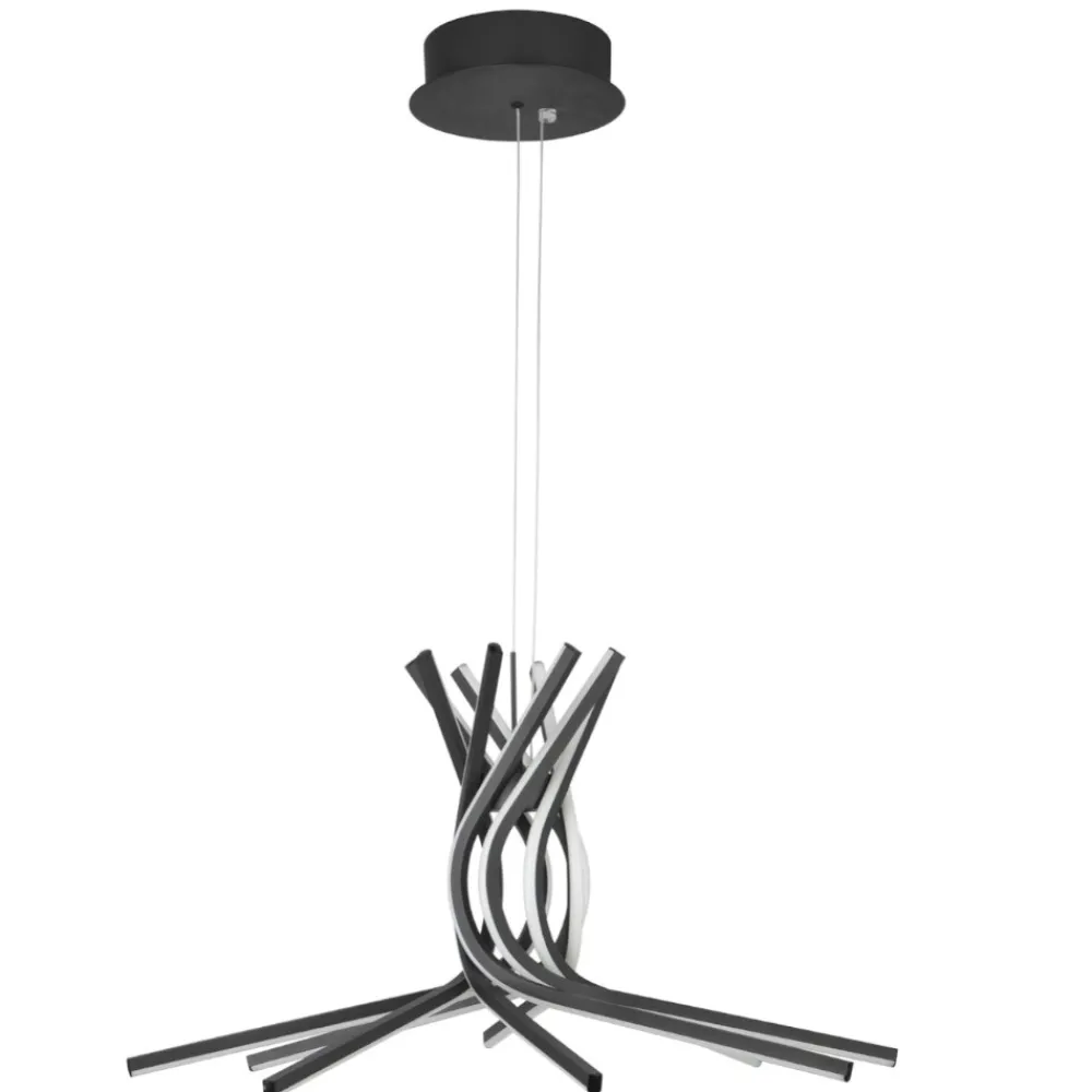 Lampadari Moderni-Selezionato da Mazzolaluce Lampadario moderno nero per soggiorno led dimmerabile 60w 3000k