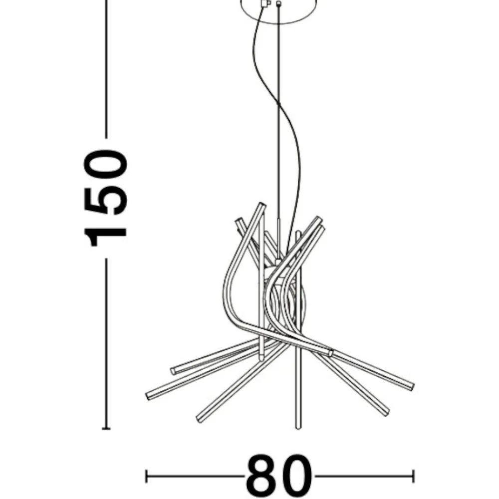 Lampadari Moderni-Selezionato da Mazzolaluce Lampadario moderno nero per soggiorno led dimmerabile 60w 3000k