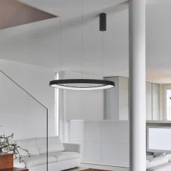 Lampadari Moderni-Selezionato da Mazzolaluce Lampadario moderno nero per soggiorno 3000k 48w triangolare