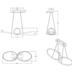Lampadari Moderni-Selezionato da Mazzolaluce Lampadario moderno nichel opaco led 27w 3000k per soggiorno