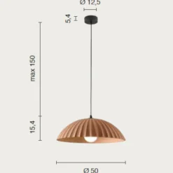 Lampadari Cucina-Ondaluce Lampadario moderno rustic in cemento ruggine