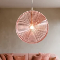 Lampadari Moderni-Ondaluce Lampadario moderno jokey gr vetro rosa led 3000k 45cm