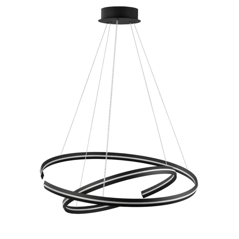 Lampadari Moderni-Selezionato da Mazzolaluce Lampadario moderno orientabile led nero 3000k dimmerabile