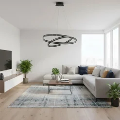 Lampadari Moderni-Selezionato da Mazzolaluce Lampadario moderno orientabile led nero 3000k dimmerabile