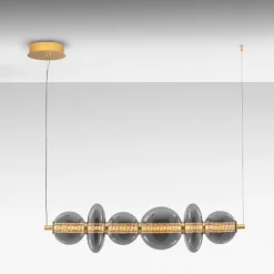 Lampadari Moderni-Selezionato da Mazzolaluce Lampadario moderno orizzontale per soggiorno contemporaneo