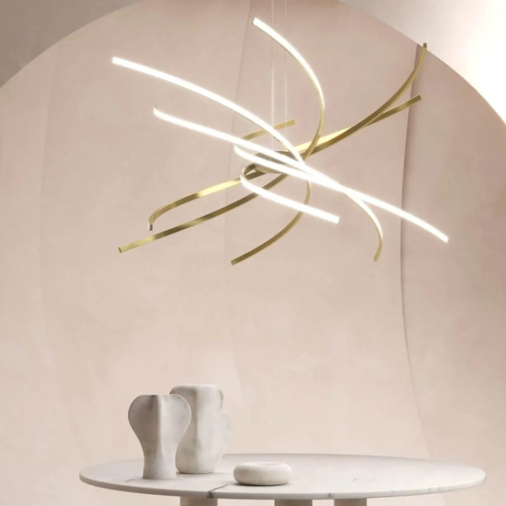 Lampadari Moderni-Top Light Lampadario moderno oro led 88w 3000k tornado <no web<