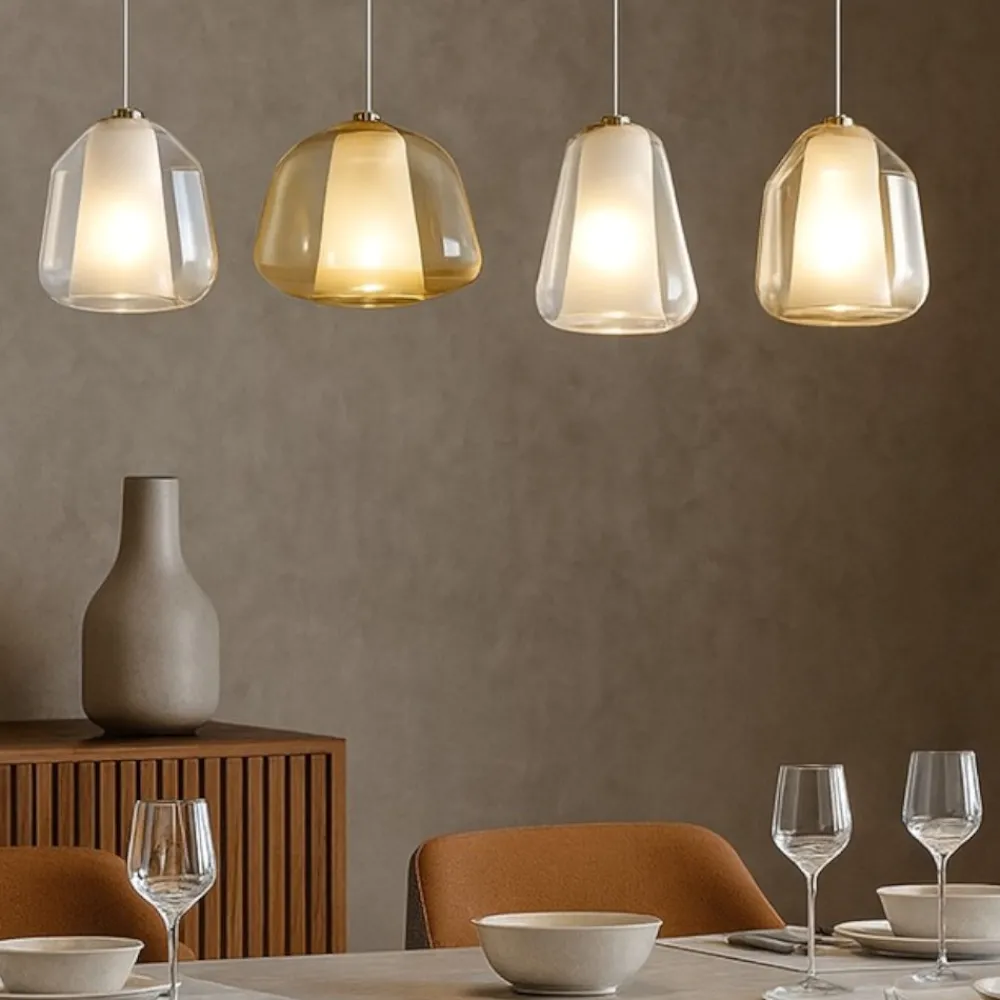 Lampadari Moderni-Top Light Lampadario moderno oro soggiorno vetri bianco ambra