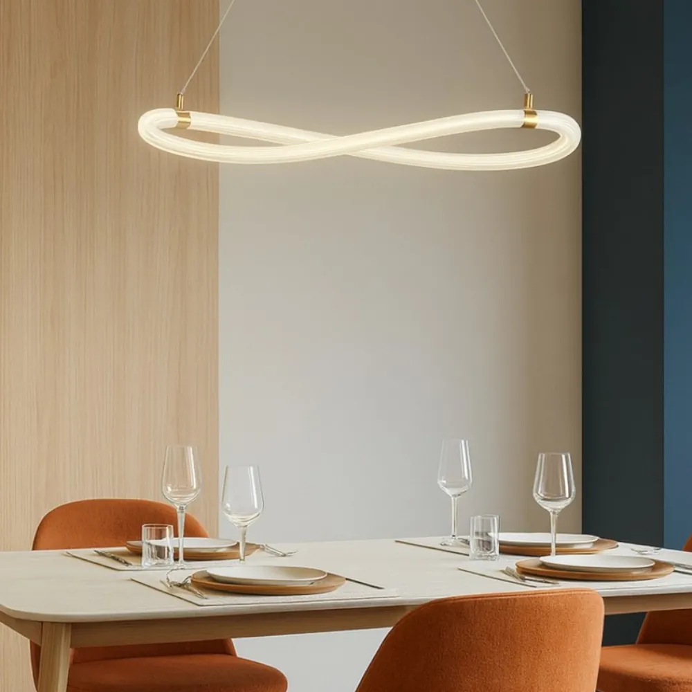 Lampadari Moderni-Selezionato da Mazzolaluce Lampadario moderno oro tubo di silicone cerchio led 15w 3000k