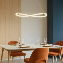 Lampadari Moderni-Selezionato da Mazzolaluce Lampadario moderno oro tubo di silicone cerchio led 15w 3000k