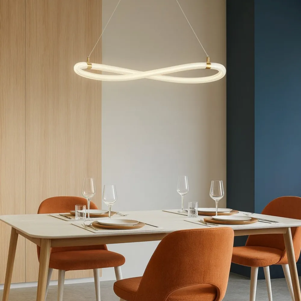 Lampadari Moderni-Selezionato da Mazzolaluce Lampadario moderno oro tubo di silicone cerchio led 15w 3000k