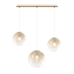 Lampadari Moderni-Top Light Lampadario moderno oro vetri ambra per soggiorno