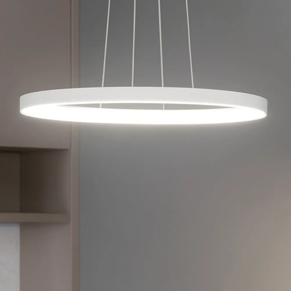 Lampadari Moderni-Vivida International Lampadario moderno ovale bianco led 40w 3000k 4000k vivida lifering-o