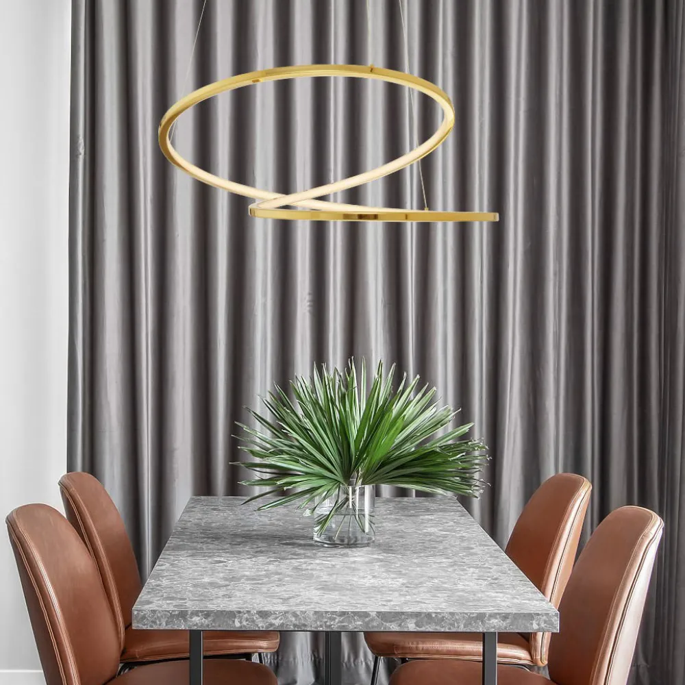 Lampadari Moderni-Selezionato da Mazzolaluce Lampadario moderno per salotto led 3000k oro design originale