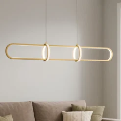 Lampadari Moderni-Selezionato da Mazzolaluce Lampadario moderno per salotto oro led 3000k dimmerabile