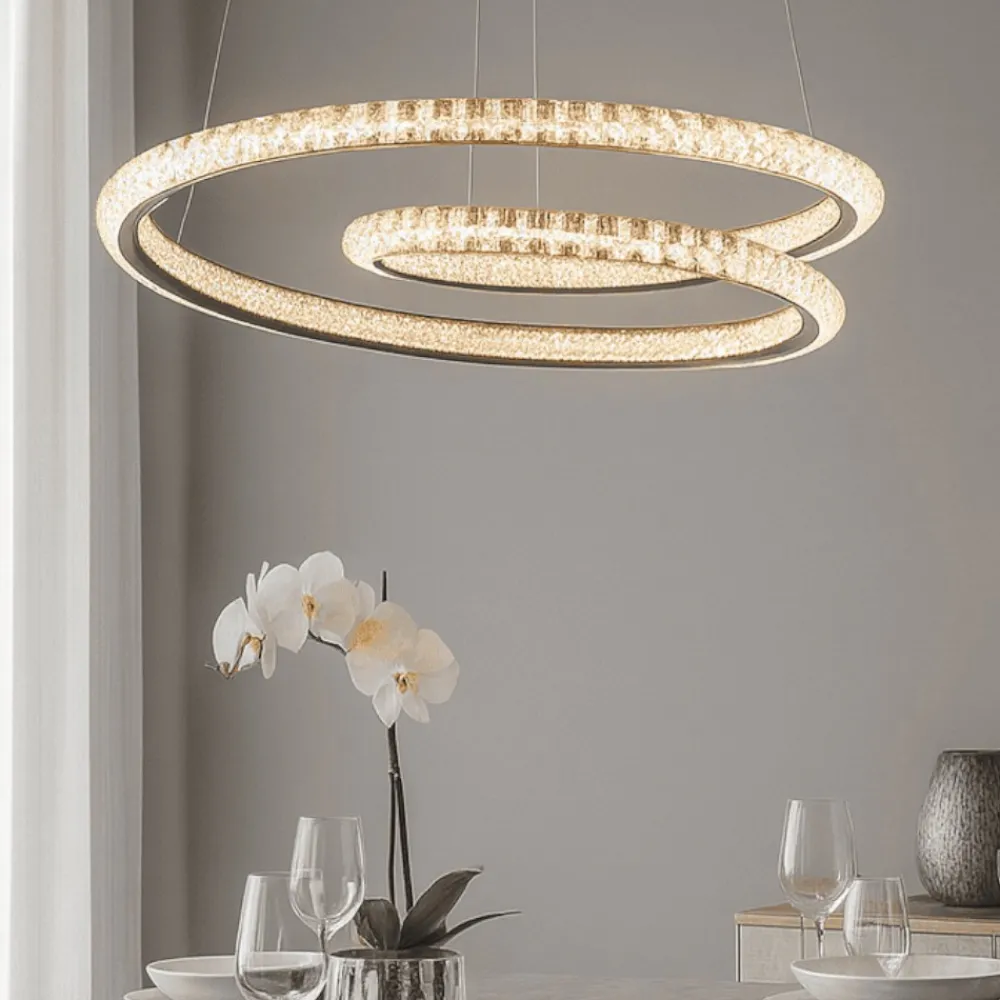 Lampadari Moderni-Selezionato da Mazzolaluce Lampadario moderno per salotto nero led 45w 3000k dimmerabile