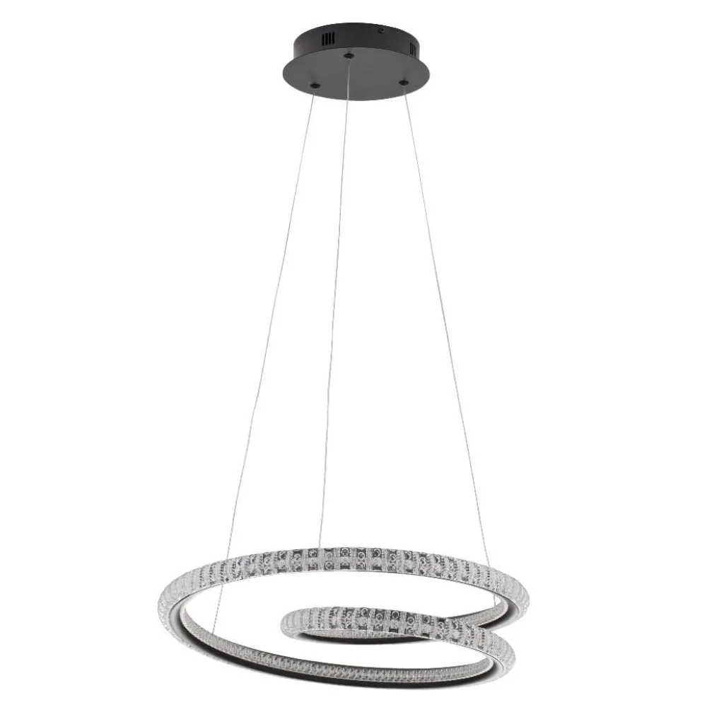 Lampadari Moderni-Selezionato da Mazzolaluce Lampadario moderno per salotto nero led 45w 3000k dimmerabile