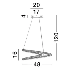 Lampadari Moderni-Selezionato da Mazzolaluce Lampadario moderno per salotto nero led 45w 3000k dimmerabile