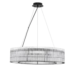 Lampadari Moderni-Selezionato da Mazzolaluce Lampadario moderno per salotto nero e vetro