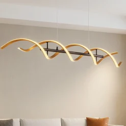 Lampadari Moderni-Selezionato da Mazzolaluce Lampadario moderno per salotto led da 2300k a 4000k colore oro