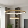 Lampadari Moderni-Selezionato da Mazzolaluce Lampadario moderno per salotto anelli oro led 60w 3000k