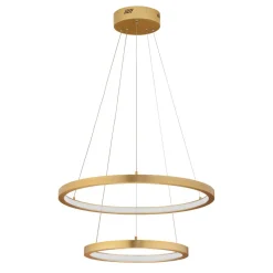 Lampadari Moderni-Selezionato da Mazzolaluce Lampadario moderno per salotto anelli oro led 60w 3000k
