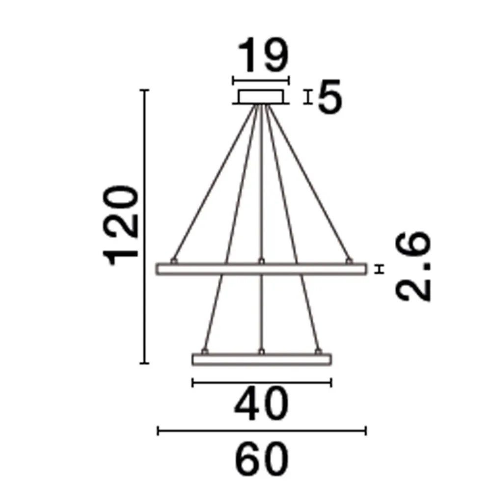 Lampadari Moderni-Selezionato da Mazzolaluce Lampadario moderno per salotto anelli oro led 60w 3000k