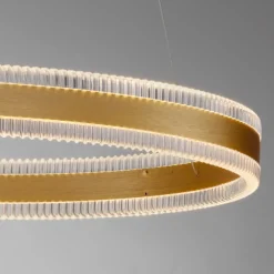 Lampadari Moderni-Selezionato da Mazzolaluce Lampadario moderno per salotto anello oro led 3000k dimmerabile