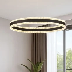 Lampadari Moderni-Selezionato da Mazzolaluce Lampadario moderno per salotto colore nero led 3000k dimmerabile