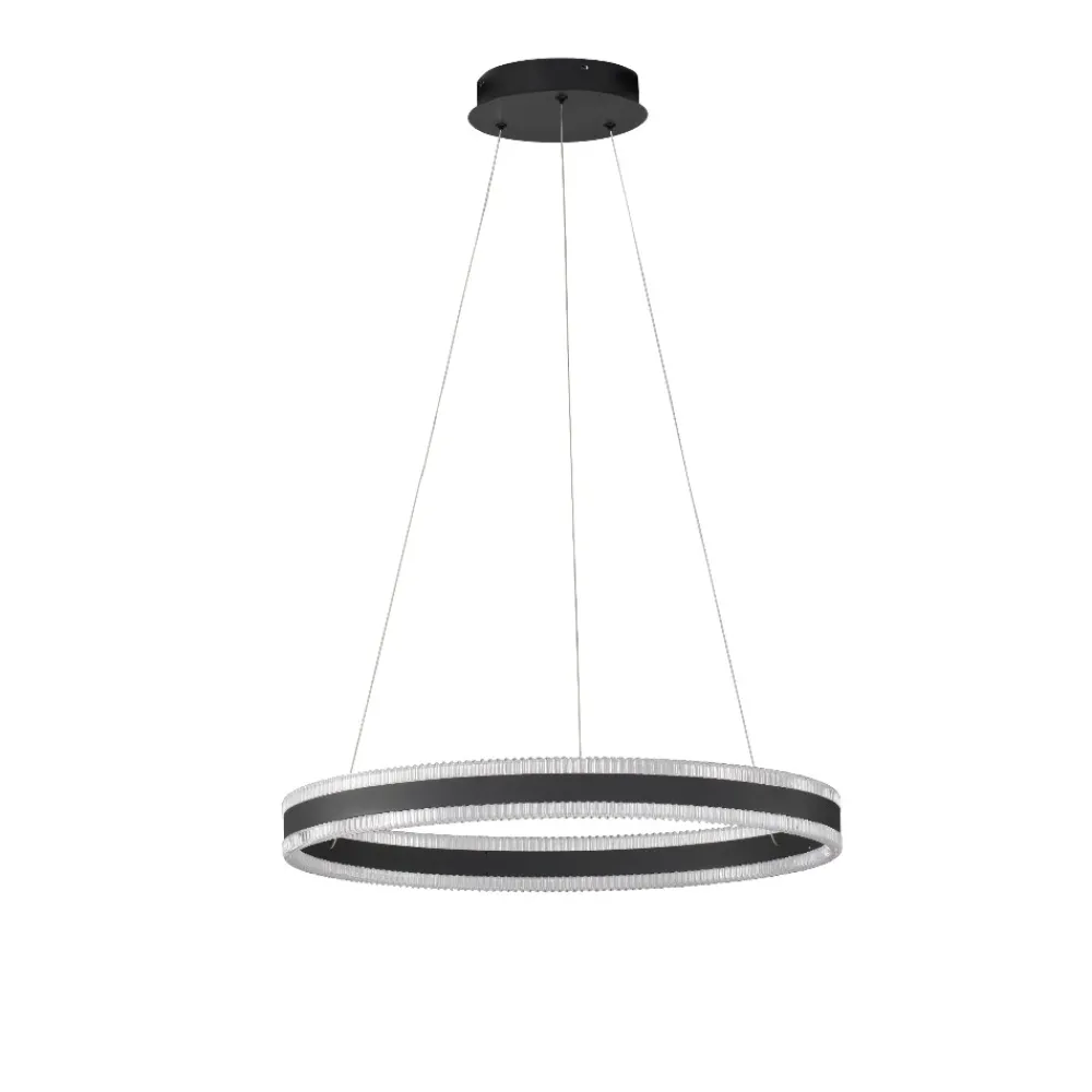Lampadari Moderni-Selezionato da Mazzolaluce Lampadario moderno per salotto colore nero led 3000k dimmerabile
