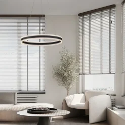 Lampadari Moderni-Selezionato da Mazzolaluce Lampadario moderno per salotto colore nero led 3000k dimmerabile