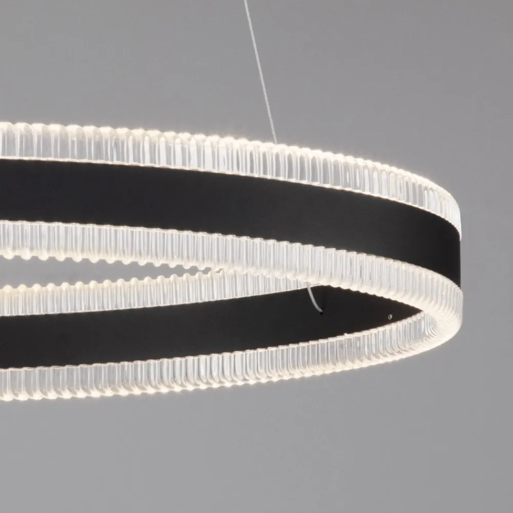 Lampadari Moderni-Selezionato da Mazzolaluce Lampadario moderno per salotto colore nero led 3000k dimmerabile