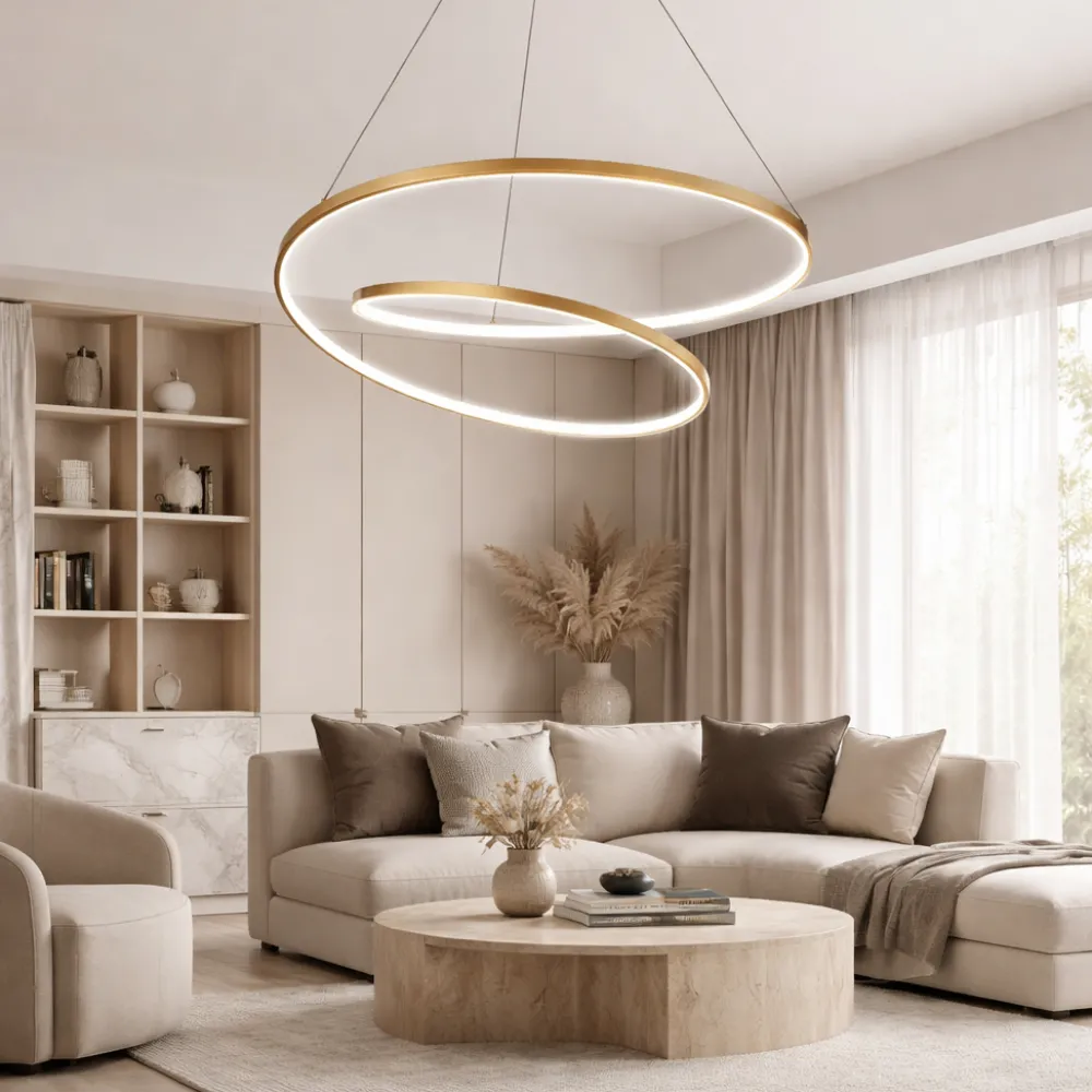 Lampadari Moderni-Ideal Lux Lampadario moderno per salotto oz led on-off 4000k ottone