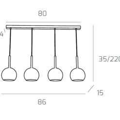 Lampadari Moderni-Top Light Lampadario moderno per sfere vetro ambra oro cromo trasparente
