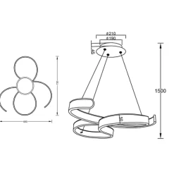 Lampadari Moderni-Selezionato da Mazzolaluce Lampadario moderno per soggiorno bianco led 52w 3000k