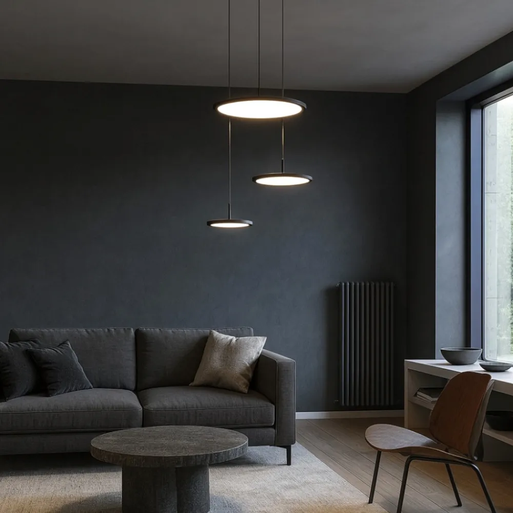 Lampadari Moderni-Vivida International Lampadario moderno per soggiorno led 45w 3000k 4000k nero vivida
