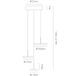 Lampadari Moderni-Vivida International Lampadario moderno per soggiorno led 45w 3000k 4000k nero vivida