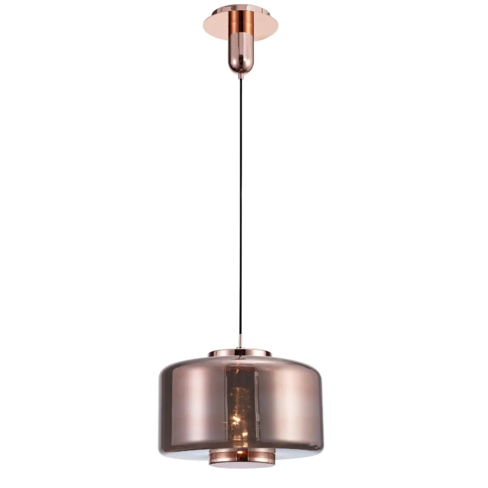 Lampadari Moderni-Selezionato da Mazzolaluce Lampadario moderno per soggiorno vetro rame