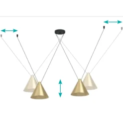 Lampadari Moderni-Eglo Lampadario moderno per soggiorno oro ottone narices