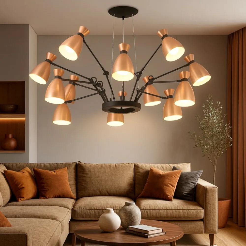 Lampadari Moderni-Selezionato da Mazzolaluce Lampadario moderno per soggiorno design nero rame