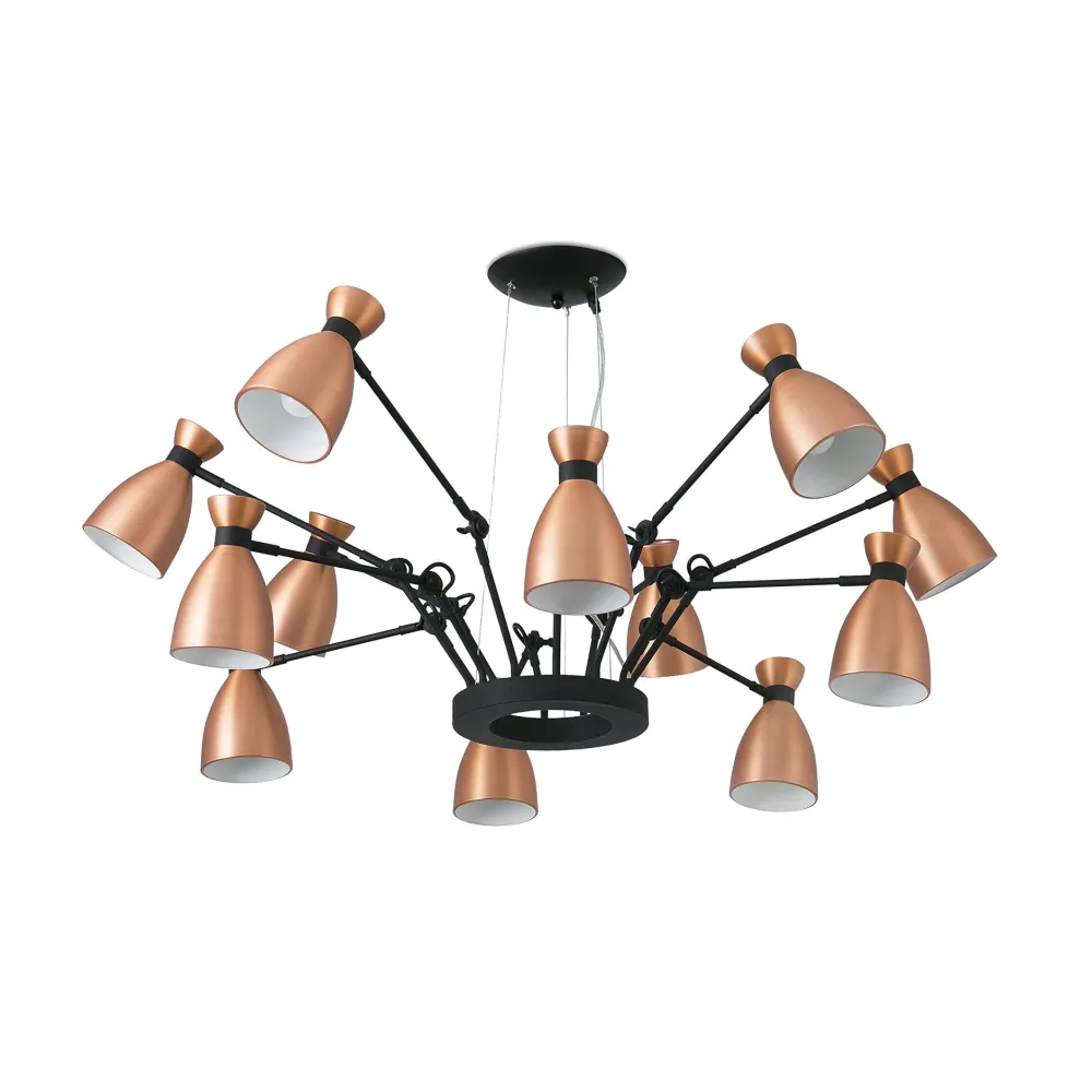 Lampadari Moderni-Selezionato da Mazzolaluce Lampadario moderno per soggiorno design nero rame