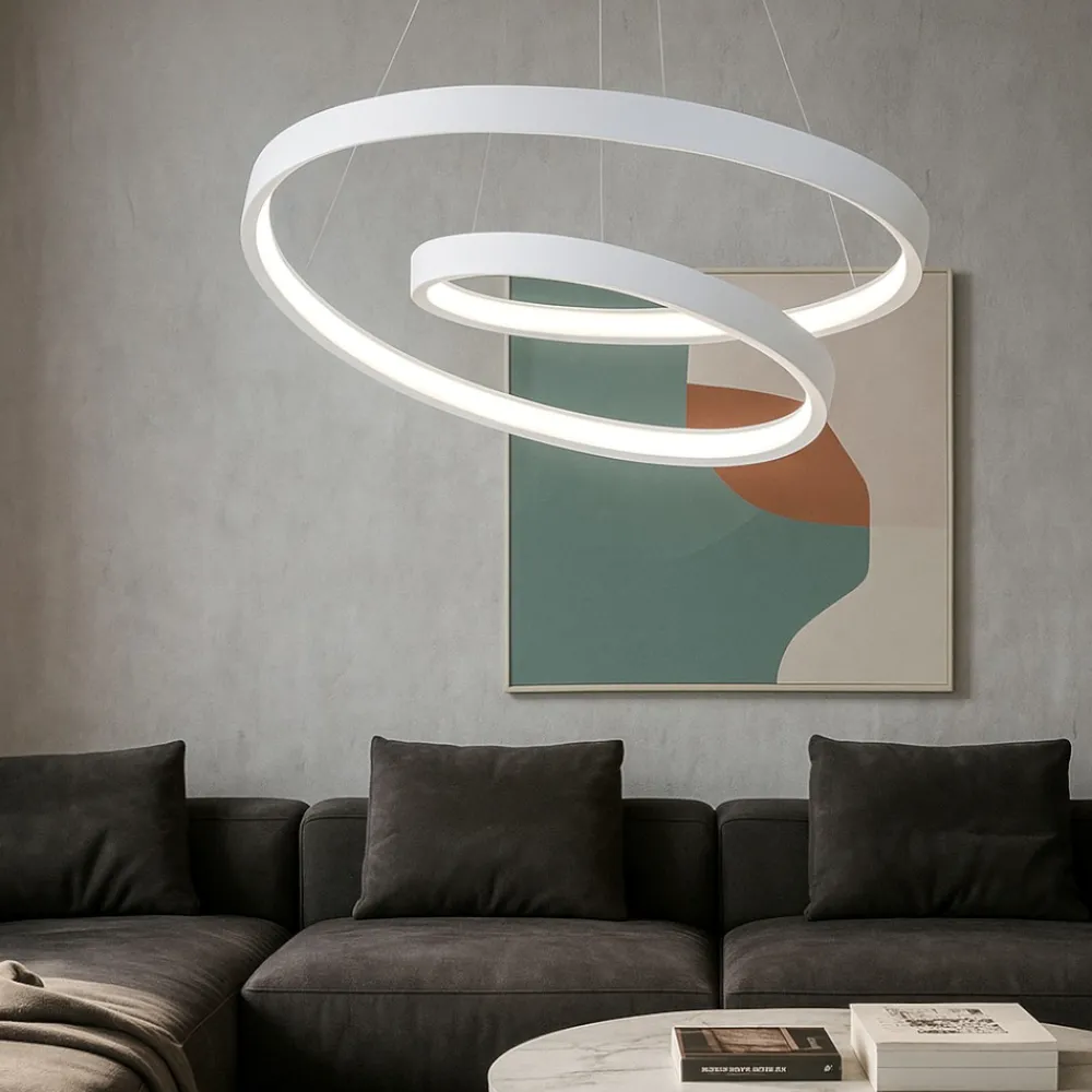 Lampadari Moderni-Perenz Illuminazione Lampadario moderno per soggiorno led 55w cct ritmo perenz bianco