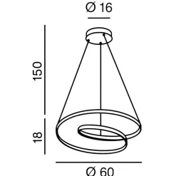 Lampadari Moderni-Perenz Illuminazione Lampadario moderno per soggiorno led 55w cct ritmo perenz bianco