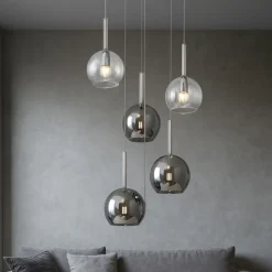 Lampadari Moderni-Top Light Lampadario moderno per soggiorno vetri pendenti a grappolo