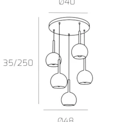 Lampadari Moderni-Top Light Lampadario moderno per soggiorno vetri pendenti a grappolo