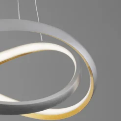 Lampadari Moderni-Selezionato da Mazzolaluce Lampadario moderno per soggiorno grigio oro led 40w 3500k 5000k con telecomando
