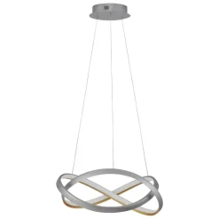 Lampadari Moderni-Selezionato da Mazzolaluce Lampadario moderno per soggiorno grigio oro led 40w 3500k 5000k con telecomando