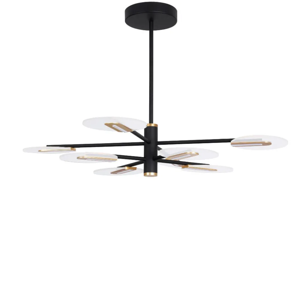 Lampadari Moderni-Selezionato da Mazzolaluce Lampadario moderno per soggiorno nero e oro led 3000k